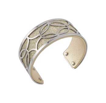 Bracelet manchette doré pailleté et doré brillant