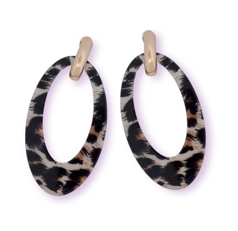 Grandes boucles d'oreilles léopard et or