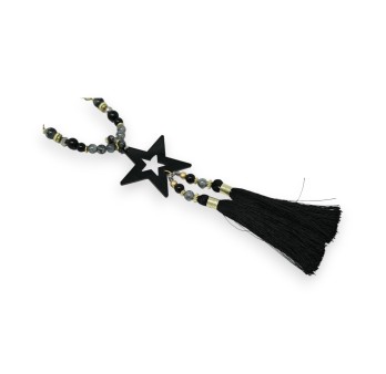 Collier sautoir étoile nuances noires