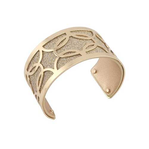 Bracelet manchette large: finition dorée et pailleté or