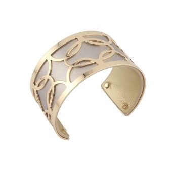 Bracelet manchette large finition doré simili cuir 2 faces