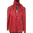 Foulard rouge pois blanc