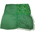 Foulard 4 faces patchwork vert brésil cœur et plume