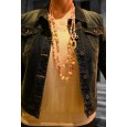 Collier sautoir 2 rangs nuances rose perles et pierres