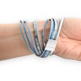 Bracelet Double bleu ciel et perles