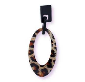 Grandes boucles d'oreilles léopard et noir