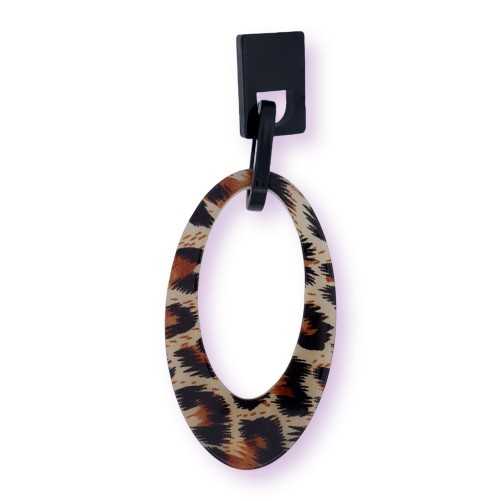 Grandes boucles d'oreilles léopard et noir