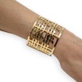 Bracelet manchette doré notes de musique