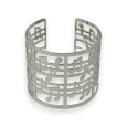 Bracelet manchette argenté notes de musique