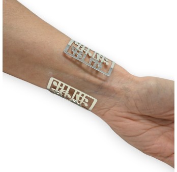 Bracelet manchette argenté notes de musique