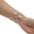 Bracelet manchette argenté motif rond