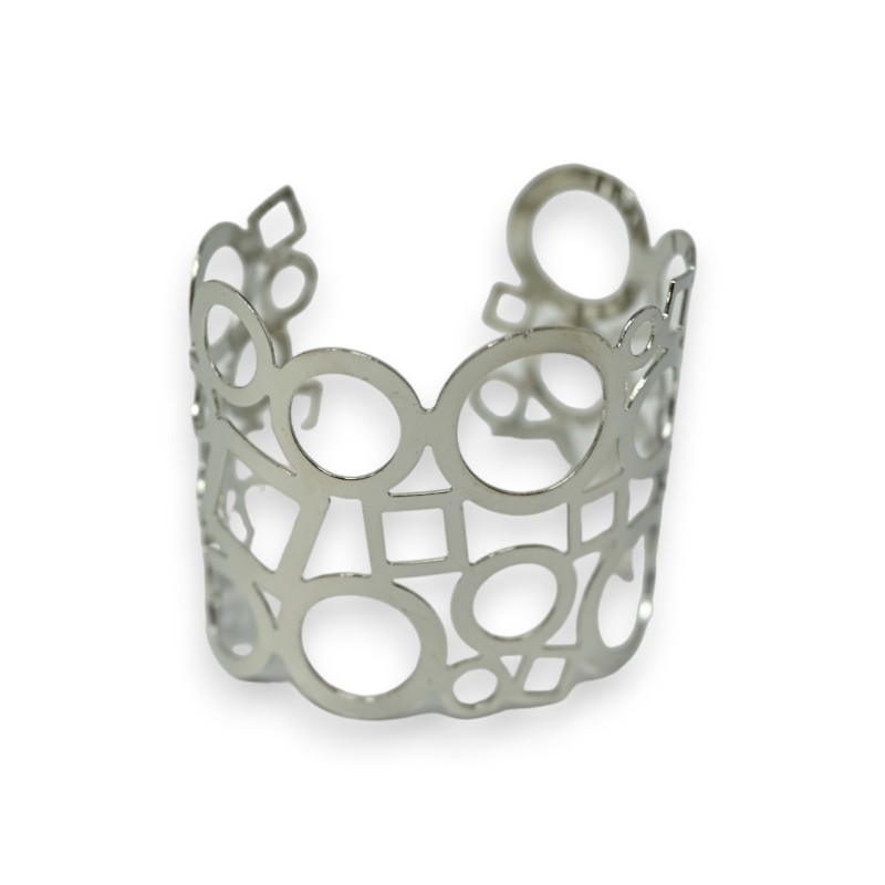 Bracelet manchette argenté forme géométrique