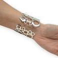Bracelet manchette argenté forme géométrique