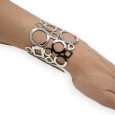 Bracelet manchette argenté forme géométrique