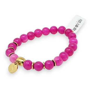 Bracelet Jaspe Imperia Fuchsia charms médaillon étoile