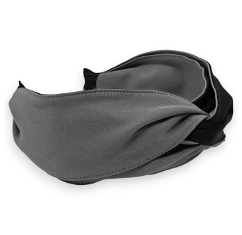 Serre tête large bicolore gris et noir