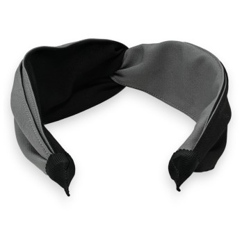 Serre tête large bicolore gris et noir