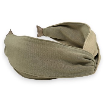 Serre tête large bicolore beige et taupe