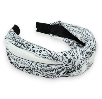 Serre tête imprimé bandanas blanc