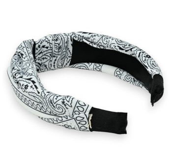 Serre tête imprimé bandanas blanc