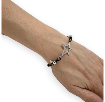 Bracelet élastique fin étoile strass