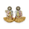 Boucles d'oreilles clip esprit bohème camel