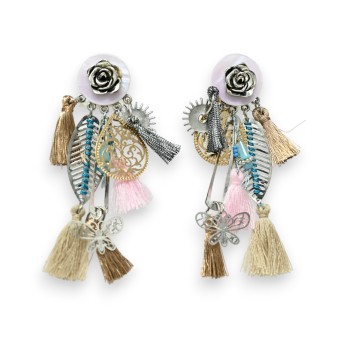 Boucles d'oreilles clip romantique rose