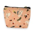 Porte monnaie motifs fleurs avec lapins