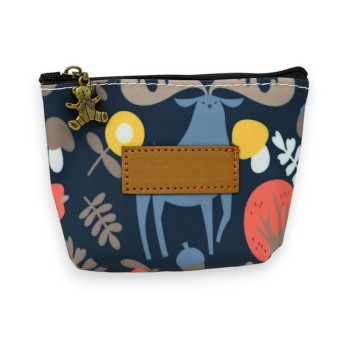 Porte monnaie motif forêt fantastique multicolore