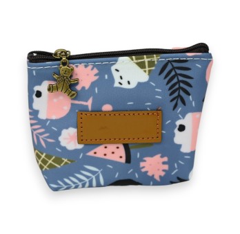Porte monnaie motifs glaces rose et bleu