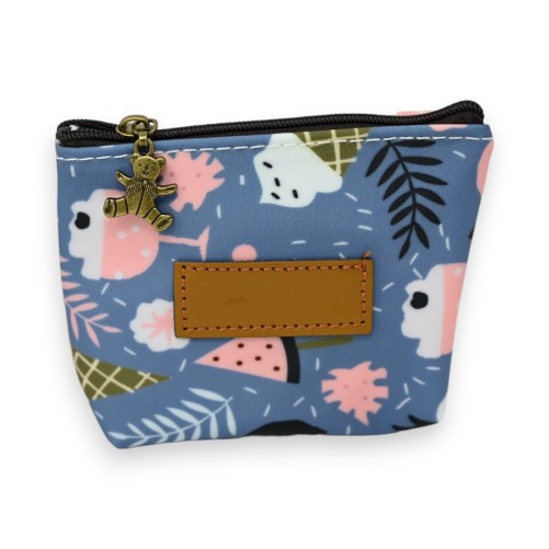 Porte monnaie motifs glaces rose et bleu
