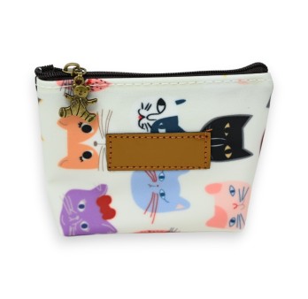 Porte monnaie motifs chats rigolo multicolore