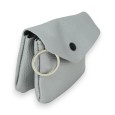 Porte monnaie synthétique gris argenté