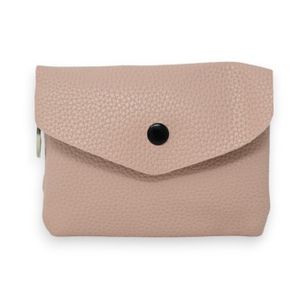 Porte monnaie synthétique vieux rose