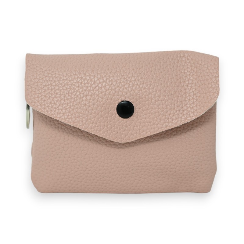 Porte monnaie synthétique vieux rose