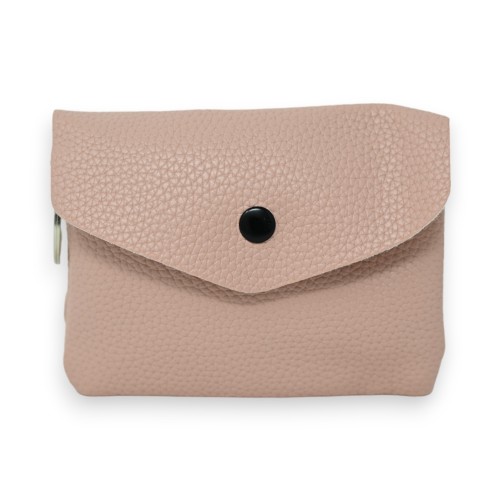 Porte monnaie synthétique vieux rose