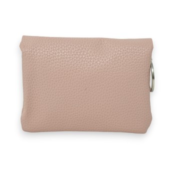 Porte monnaie synthétique vieux rose