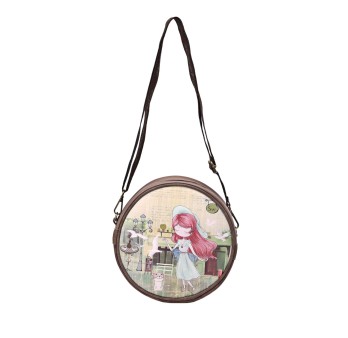 Sac bandoulière rond sur le thème des colombes