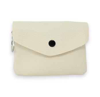 Porte monnaie synthétique beige