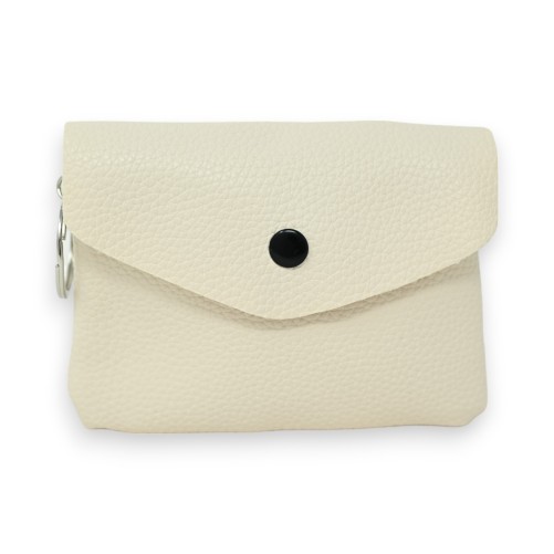 Porte monnaie synthétique beige