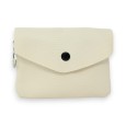 Porte monnaie synthétique beige