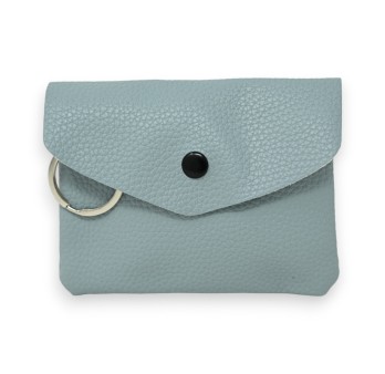 Porte monnaie synthétique bleu ciel