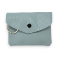 Porte monnaie synthétique bleu ciel