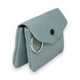 Porte monnaie synthétique bleu ciel
