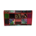Portefeuille patchwork finitions rouge