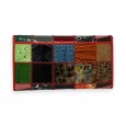 Portefeuille cuir patchwork finitions rouge