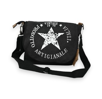 Sac bandoulière vintage étoile noir