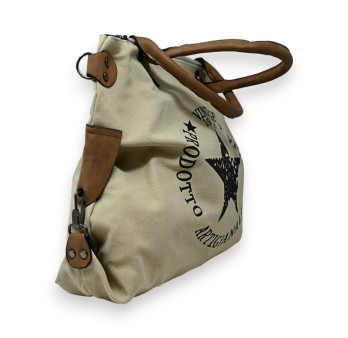 Sac à main vintage étoile beige