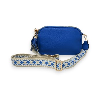 Sac bandoulière rectangle multi poches bleu roi