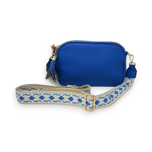 Sac bandoulière rectangle multi poches bleu roi